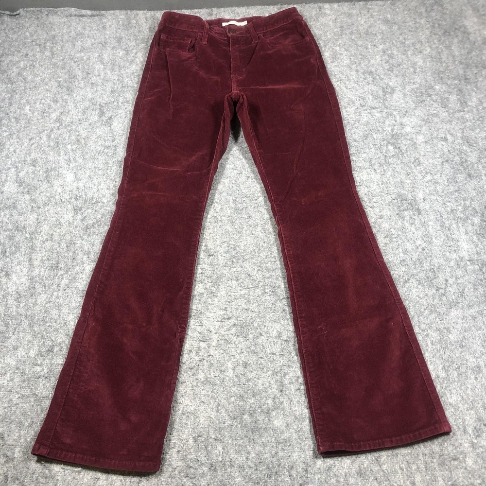 Levi's 725 High Rise Bootcut Pants Womens 28x32 Red Corduroy Stretch Jeans